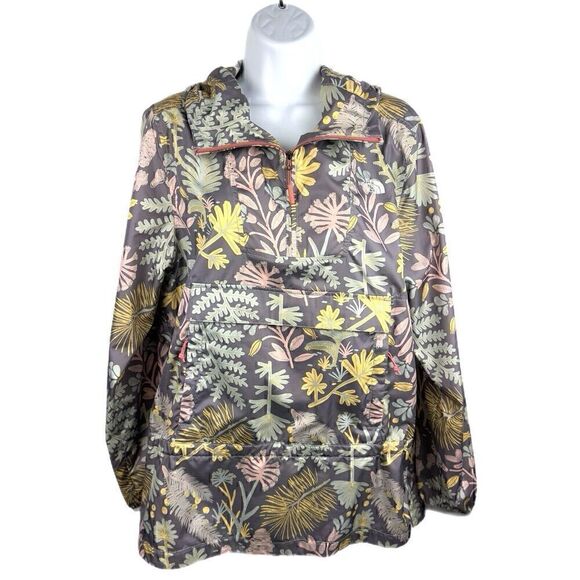 North Face Packable Hooded Rain/Wind Resistant Floral 1/4 Zip Jacket, Sz. M - Picture 2 of 16